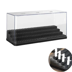 Acrylic Display Case for Figures Dustproof, Minifigure Lego Action Figures Collection Storage Blocks With Ladder Showcase