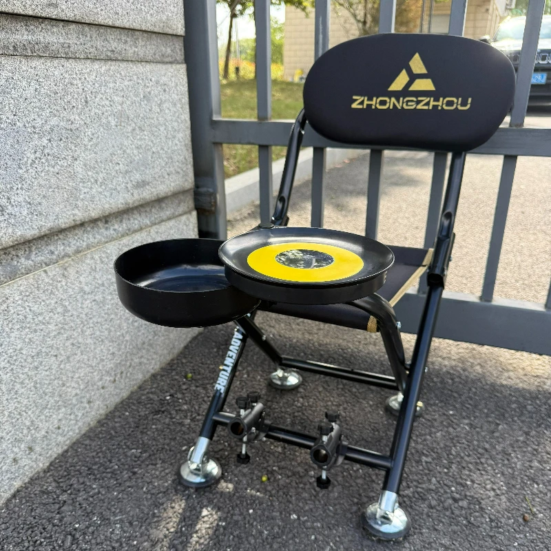 Portable Knight Fishing Stool Multifunctional Foldable Camping Seat Lightweight Angler Chair Outdoor Travel Gear with Cup Holder