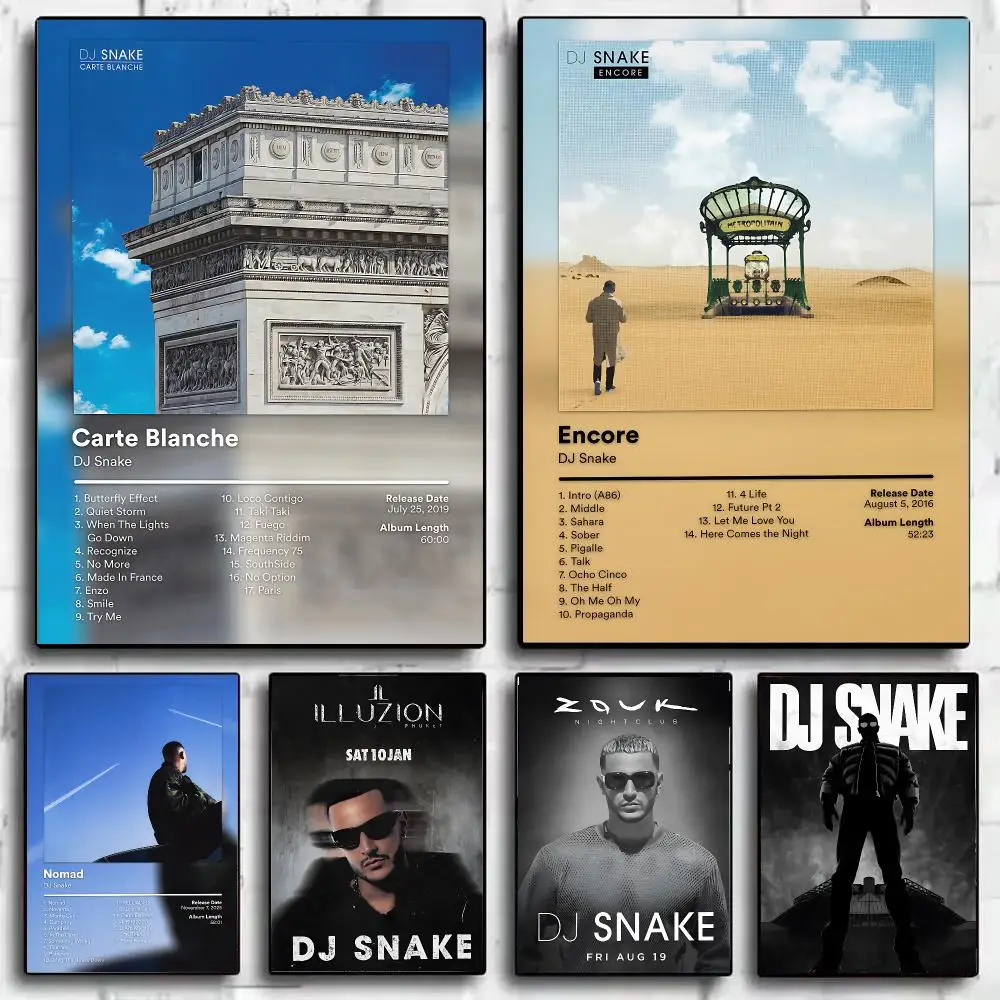 Electronic Music DJ S-Snake Poster Wall Art Print Sticker for Bedroom Living Room Dorm Office Modern Home Decor