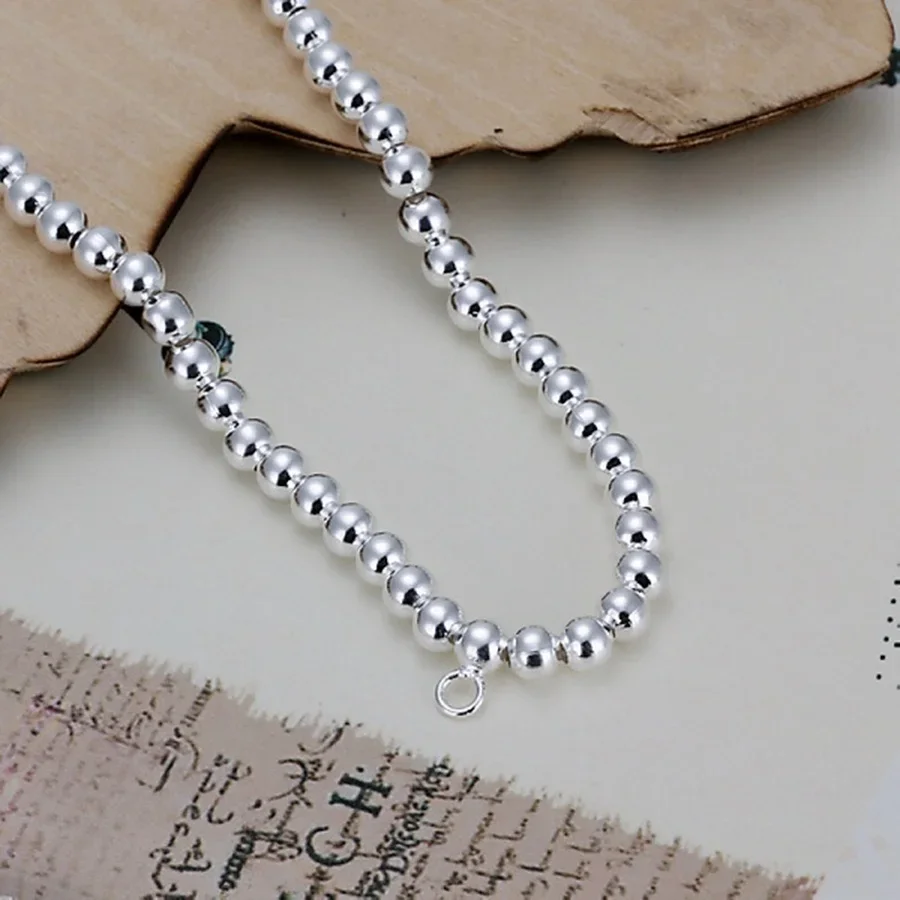 classic style fashion top quality Silver color Jewelry charm 4MM chain beads Bracelets free shipping for women girl H198