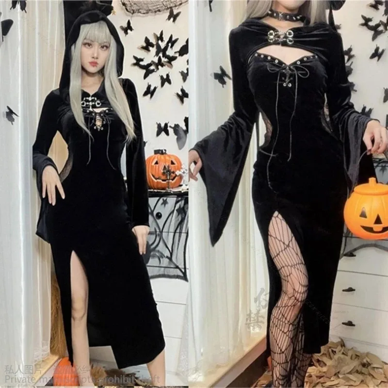 Disfraz de bruja de Anime para mujer, Tutor de monja oscura de Europa y América, vestido Sexy JK, uniforme de vampiro Retro para fiesta de Halloween de Lolita