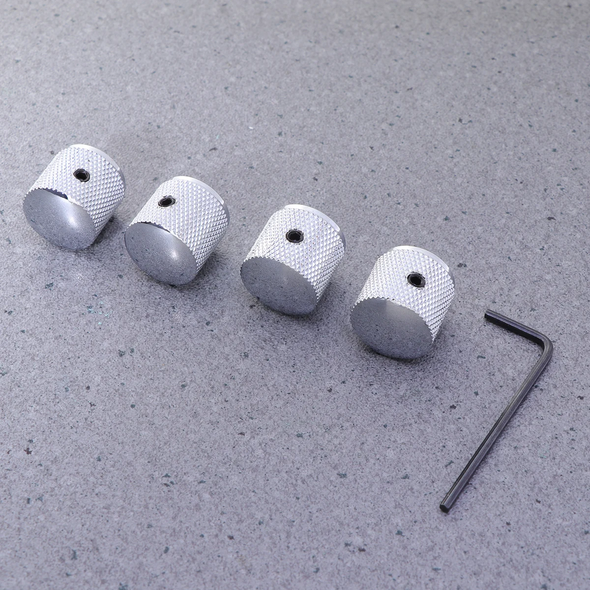 

5pcs Electric Guitar Volume Knob Metal Electric Bass Timbre Knob with Wrench Electric Guitar Supplies (Silver）