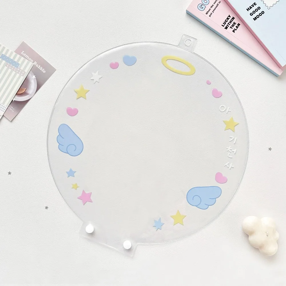 Cartoon PVC Picket Fan Cover Portable Dustproof Uchiwa Fan Sleeve Clear Cheering Fan Storage Case Cheering Fans