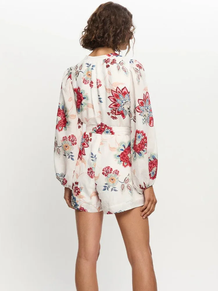 بدلة قميص كارديجان كتان أنيقة برباط لعام 2025