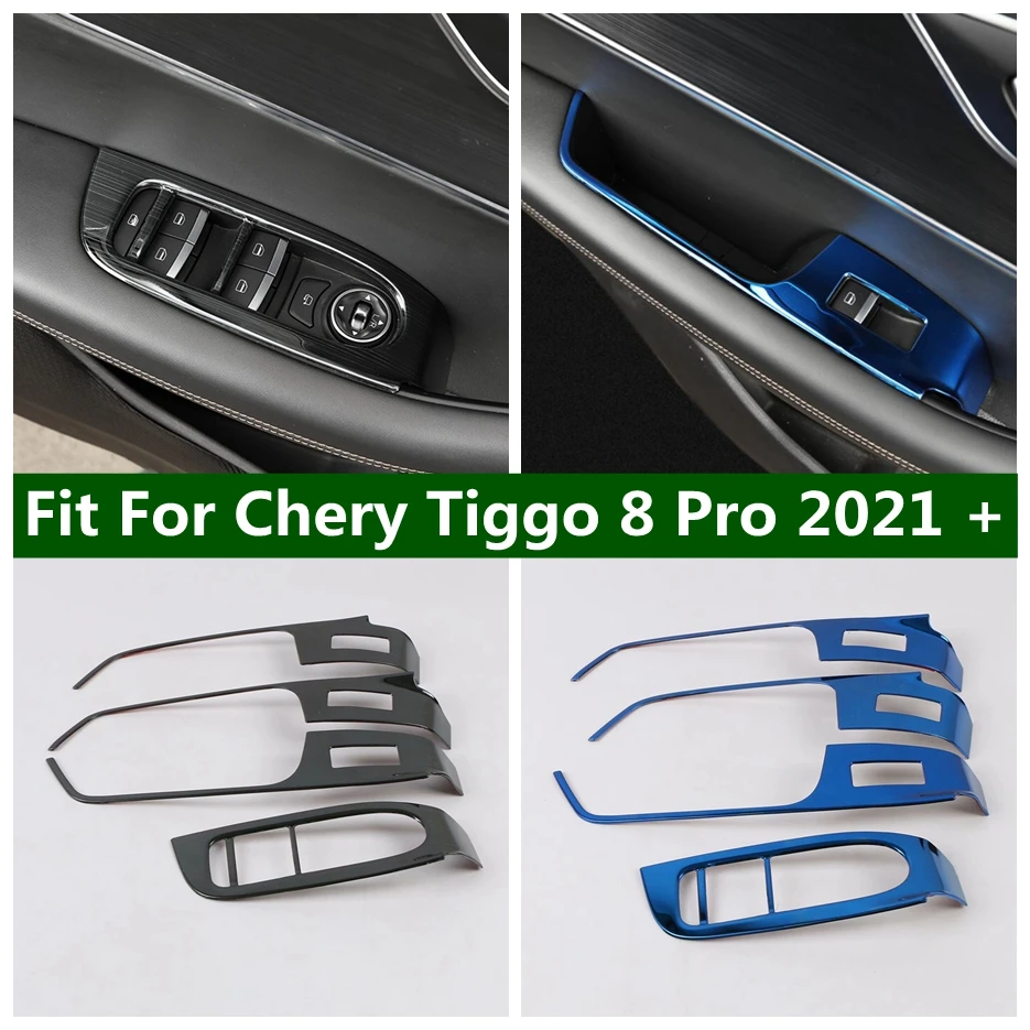 

Inner Door Armrest Window Glass Lift Button Control Decoration Panel Cover Trim For Chery Tiggo 8 Pro 2021 2022 Car Accessories