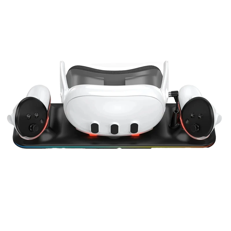

For Meta Headset Charger Base with Colorful VR Controller Charger Stand Gaming Accessories Black-A31R
