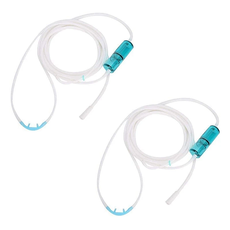 2X Oxygen Tube, Made Of Elastic Silicone Material, Oxygen Cannula,Not Easy To Deform And Crack, Easy To Use And Clean