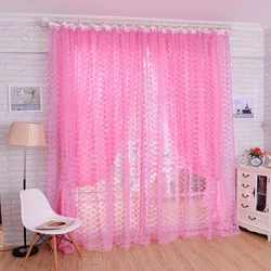 1side Romantic Home Decor Rose Voile Perspective Curtains Living Room Window Curtains Tulle Sheer Curtains only window screening