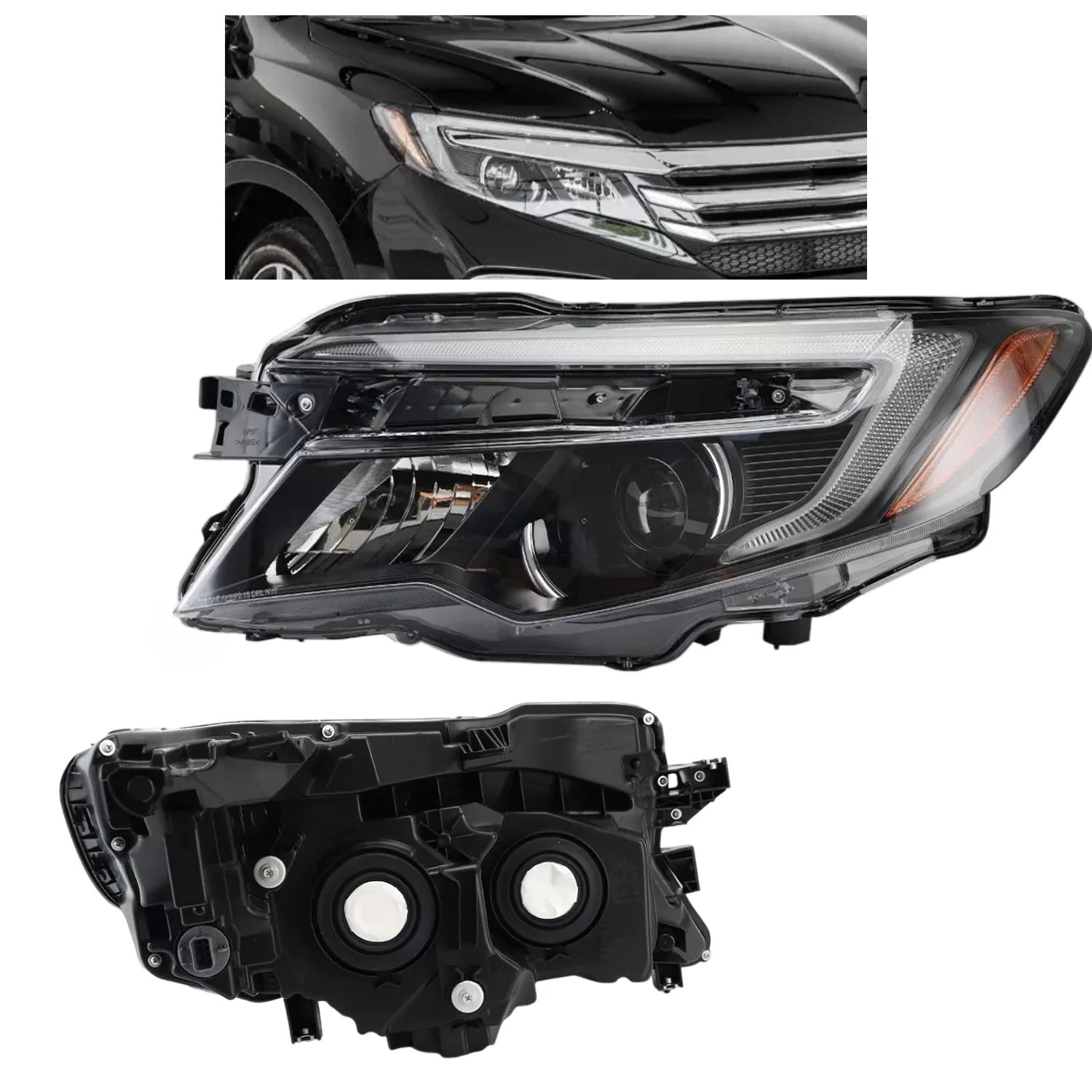 

Pilot USA Тип 4-контактный 2016-2020 Фара Передние фонари автомобиля Фара в сборе Автомобильное переднее освещение Система деталей для HONDA