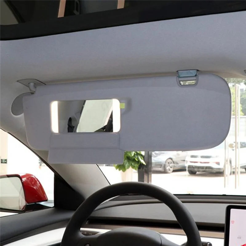 

AU28-Car Sunvisor Sunshade For Tesla Model 3 2017-2023 Sun Visor With Mirror Light Car Accessories Parts 149040631D 149040541D