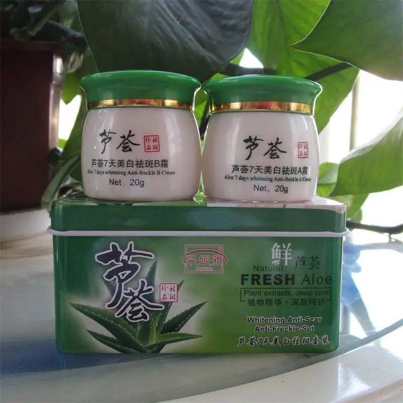 

Aloe 7-Day Brightening Face Cream - Herbal Dark Spot Corrector Set, Advanced Spot Solution
