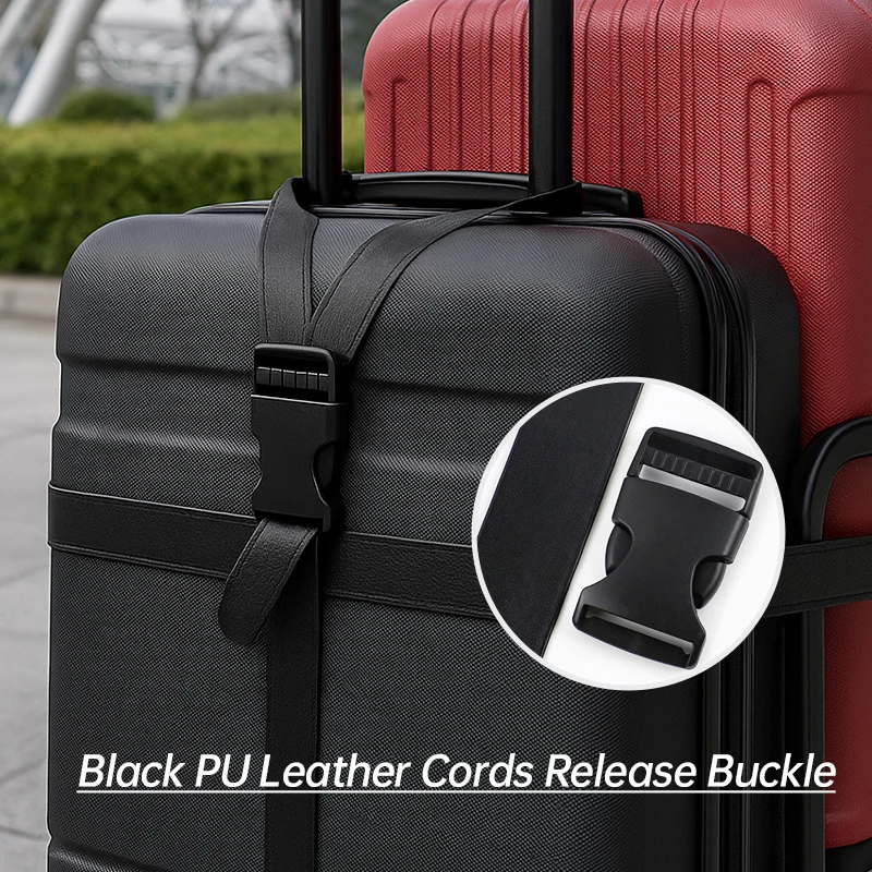 

1-5Sets 10-50mm Black PU Leather Cords Hemming Ribbon Strap Release Buckle Backpack Belt Closures Hook DIY Sewing Accessories