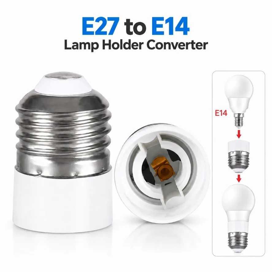 E27 To E14 Lamp Holder Converter Fireproof Material Light Socket Adapter LED Bulb Base Conversion Socket for Home Lighting