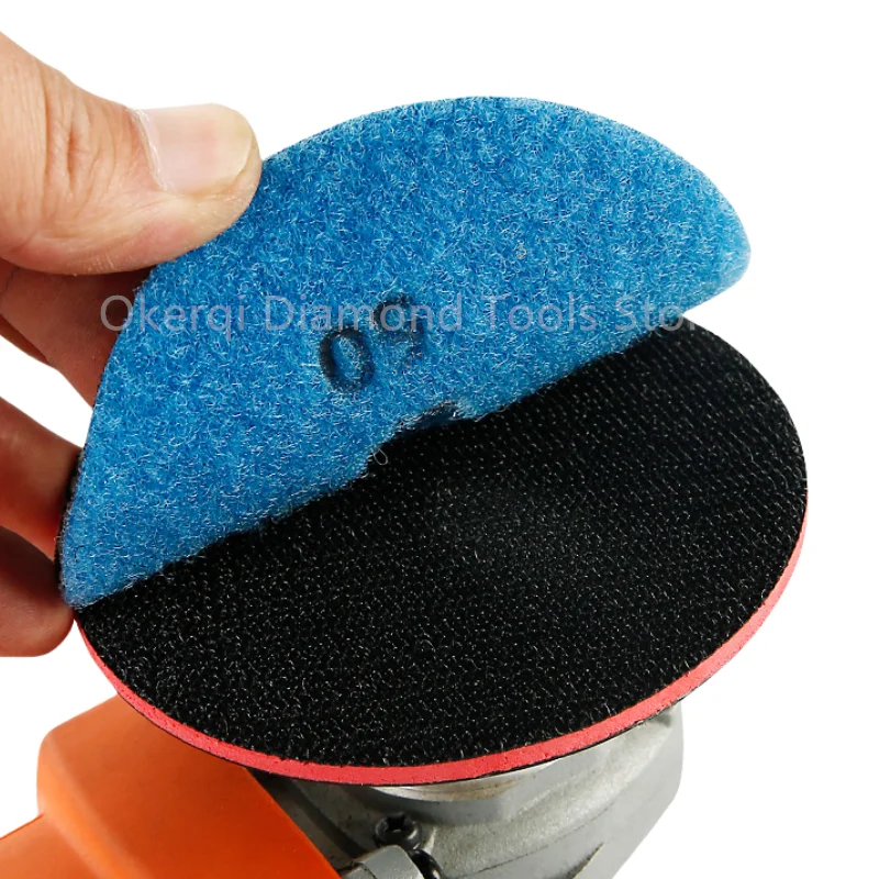 7-teiliges Set 3 Zoll 4 Zoll Trocken-Polierpads Scharfe Flexible Polierpads für Granit, Marmor, Stein, Beton Schleifscheibe – Detail 9