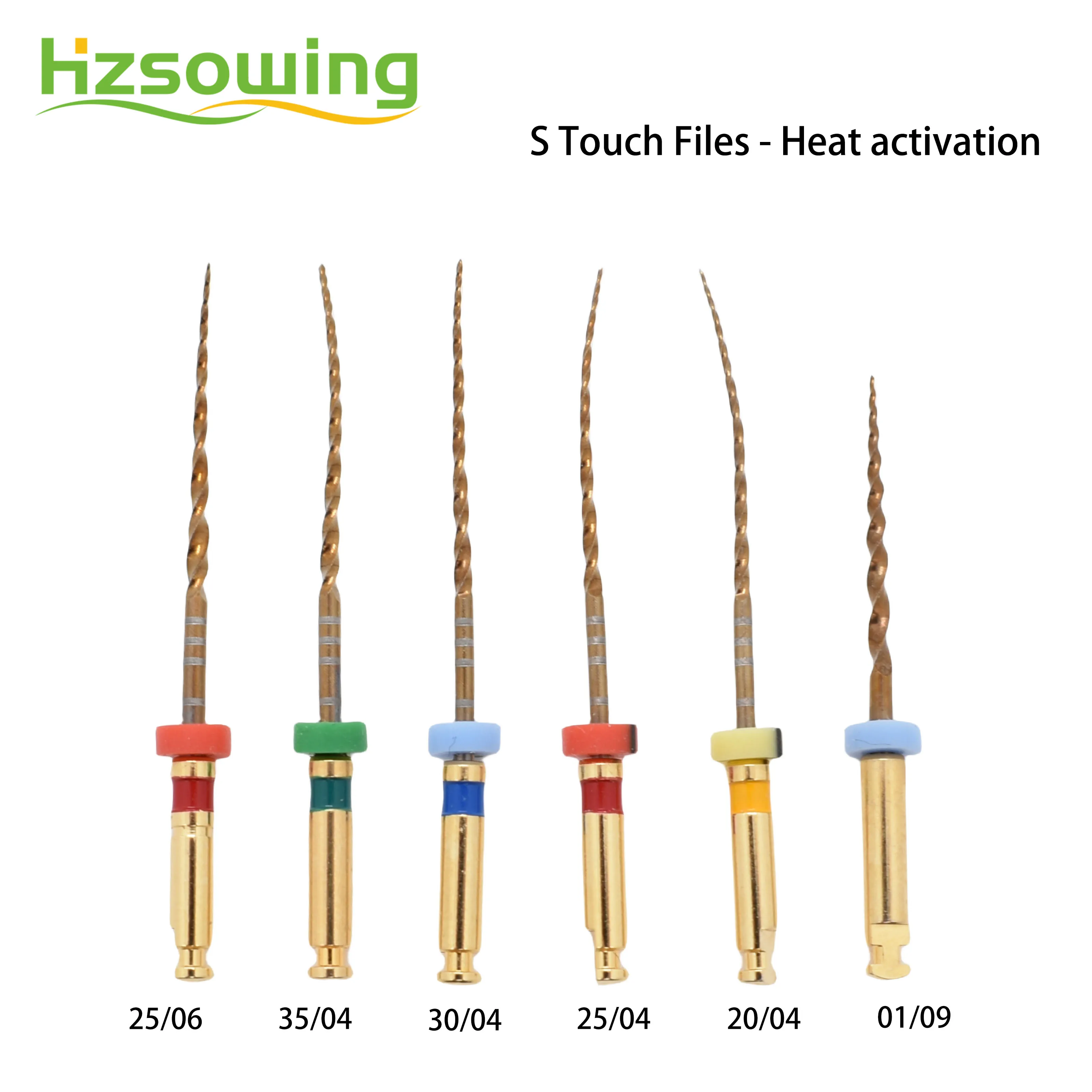 Endodontic Files 4 Taper Nickel Titanium Heat Activation Rotary Files for Root Canal Therapy 21/25mm Flexible Type