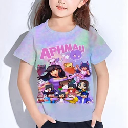 Aphmau Meows Cat T Shirts Cartoon Baby T-shirts Summer Boys Girls Short Sleeves Children Clothing Kids Clothes Tees Top