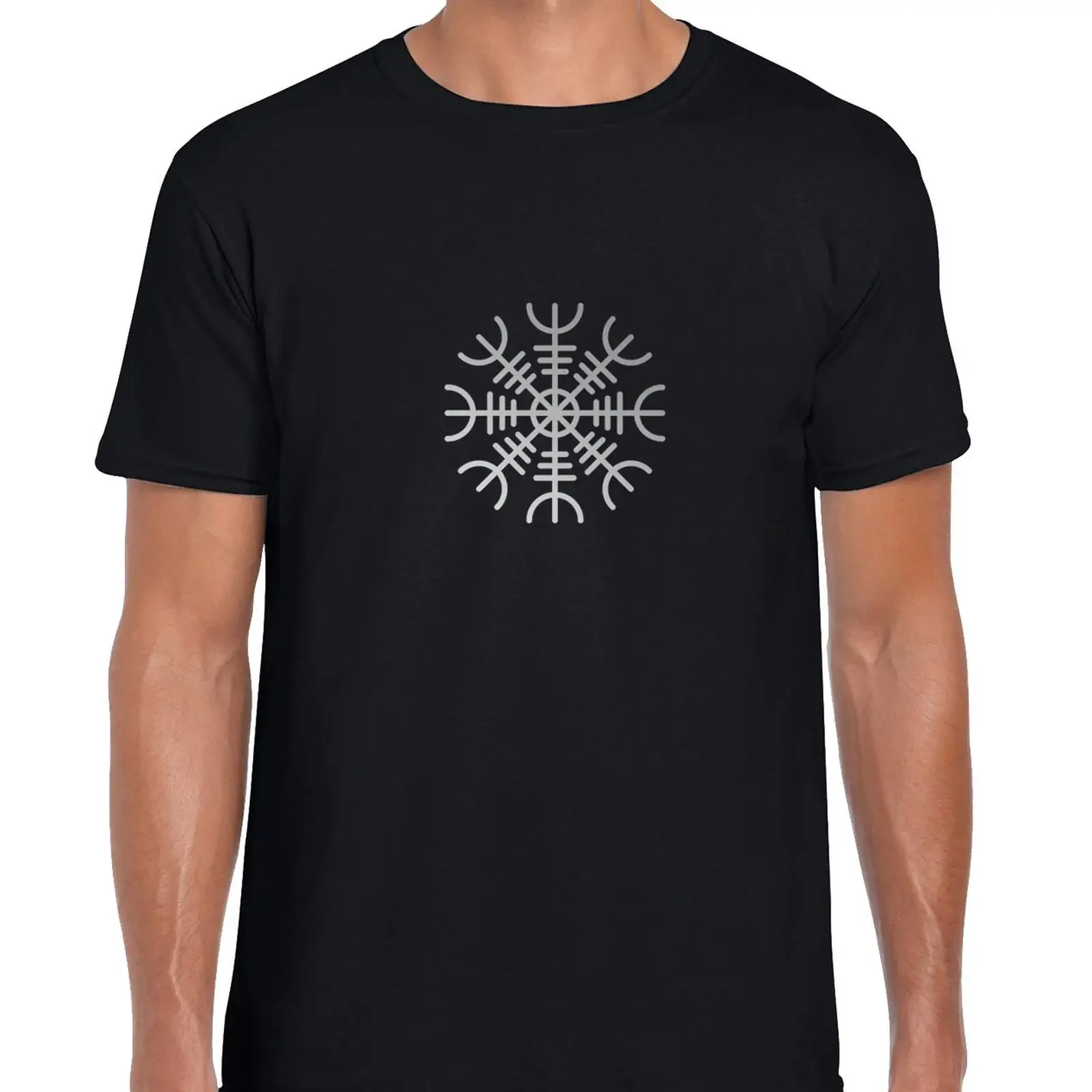 T-shirt vintage lavé polyvalent avec symbole du casque d'Aeolus, symbole de protection, boussole viking, mythologie nordique, Scandinavie