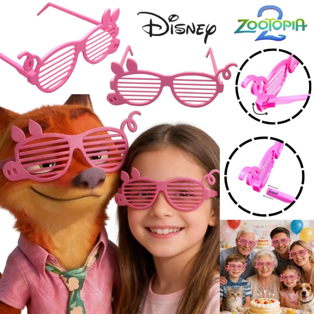 

HOT Zootopia 2 Anime Pig Glasses Cosplay Nick Fox Without Lenses Glasses Cartoon Cute Eyewear Halloween Party Prop Accessories