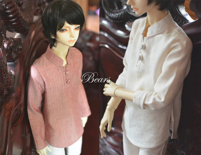 BJD Clothes Republic Style Retro Standing Collar Linen Shirt Tops For 1/3 1/4 BJD SD DD MSD MDD SD17 POPO68 Uncle SSDF Doll