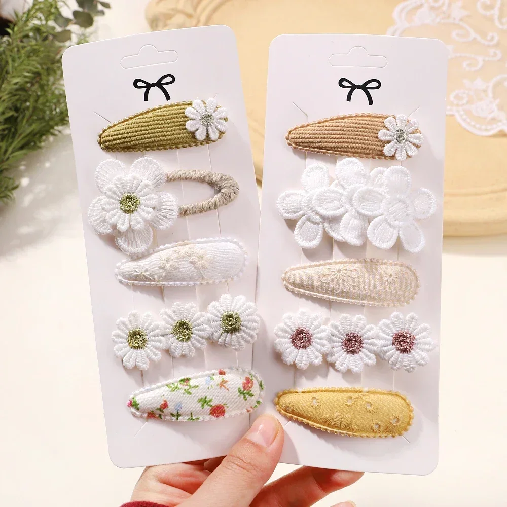 1Set Set di fermagli per capelli freschi Stampa di fiori Forcine per farfalle dolci Bambini BB Frangia per capelli Clip Barrettes Accessori per copricapi per ragazza