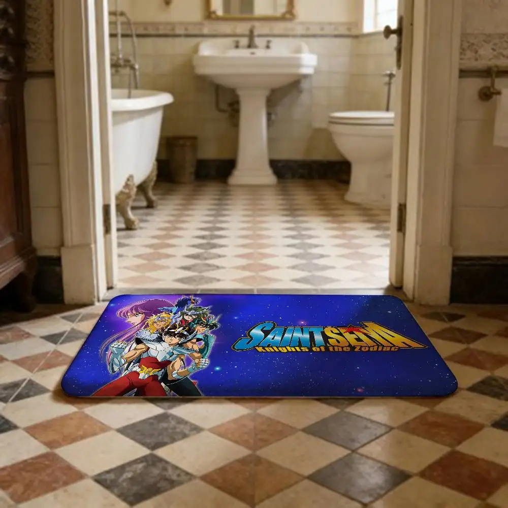 Retro S-Saint S-Seiya Bathroom Mat Anti-slip Absorb Water Long Strip Cushion Bedroon Mat Welcome Doormat