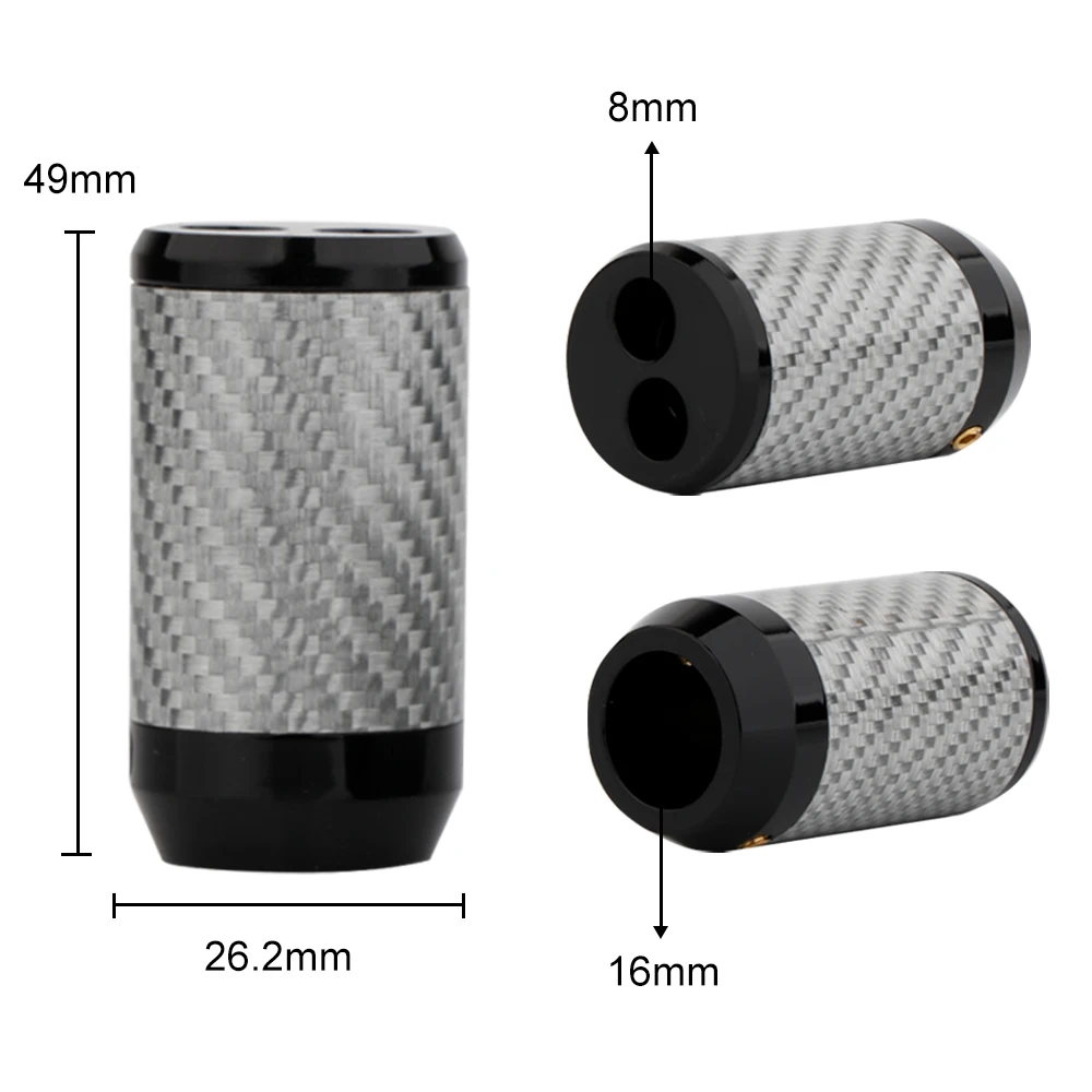 4PCS AL1608 Hifi White Carbon Fiber 1 to 2 Pants Boot Y Splitter Speaker Audio Cable Wire Pant