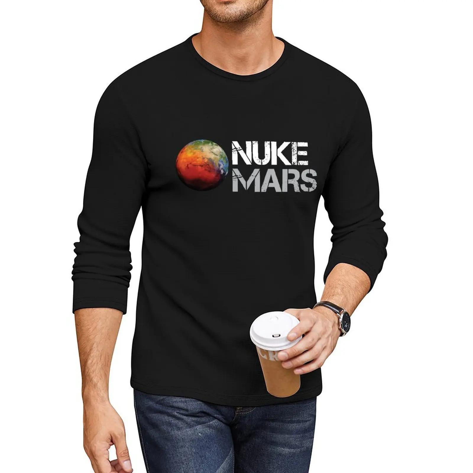 Nuke Mars Long T-Shirt plain t-shirt Oversized t-shirt aesthetic clothes kawaii clothes mens graphic t-shirts anime