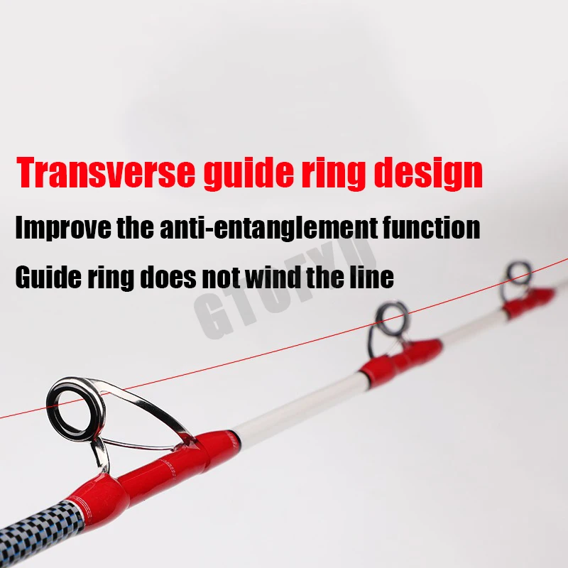 Wędka węglowa do połowów morskich, 1.6M, 2-częściowa, do rzucania/spinningu, przenośna wędka podróżna do łodzi, wędka surfingowa.