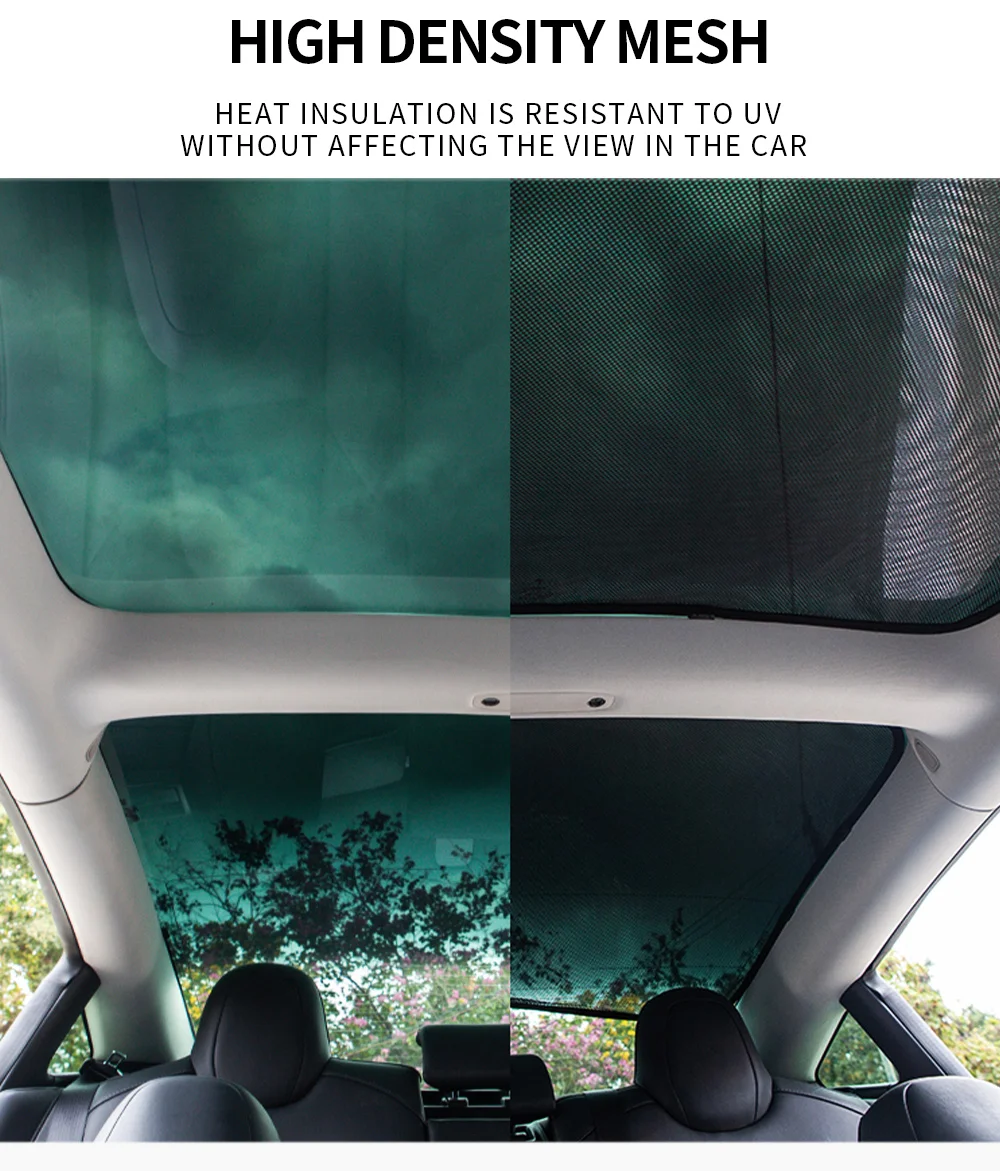 Car Glass Roof Sunshade For Tesla Model S 2015-2021 Front Rear Open Sunroof Windshield Shade Net UV Protection Interior Cover