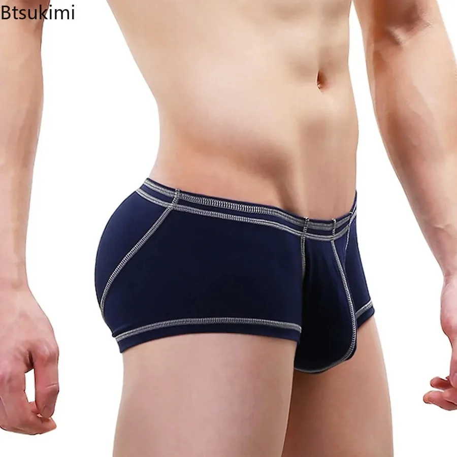 New Men's Sports Underwear Bag Sweat Absorbent Breathable Sexy Contrast Line Underpants Fashion Print Breathable Cool Underpants