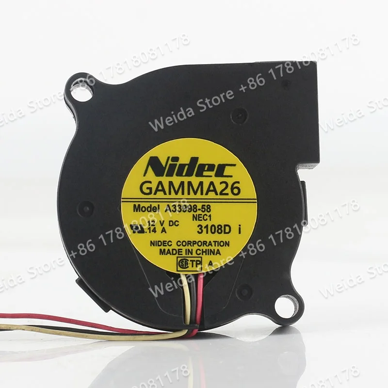 5CM New Original Nidec 50X50X15MM Blower Turbine Projector DC 12V 0.14A AC EC 5015 Three-wire A33998-58 Cooling fan