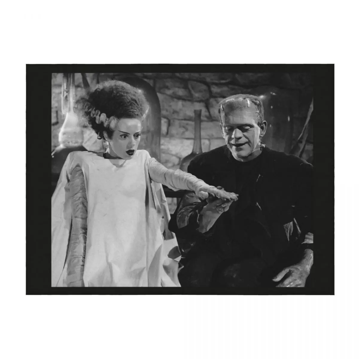 

Retro Frankenstein and his Bride Throw Blanket cosplay anime Multi-Purpose for sofa Luxury Blankets