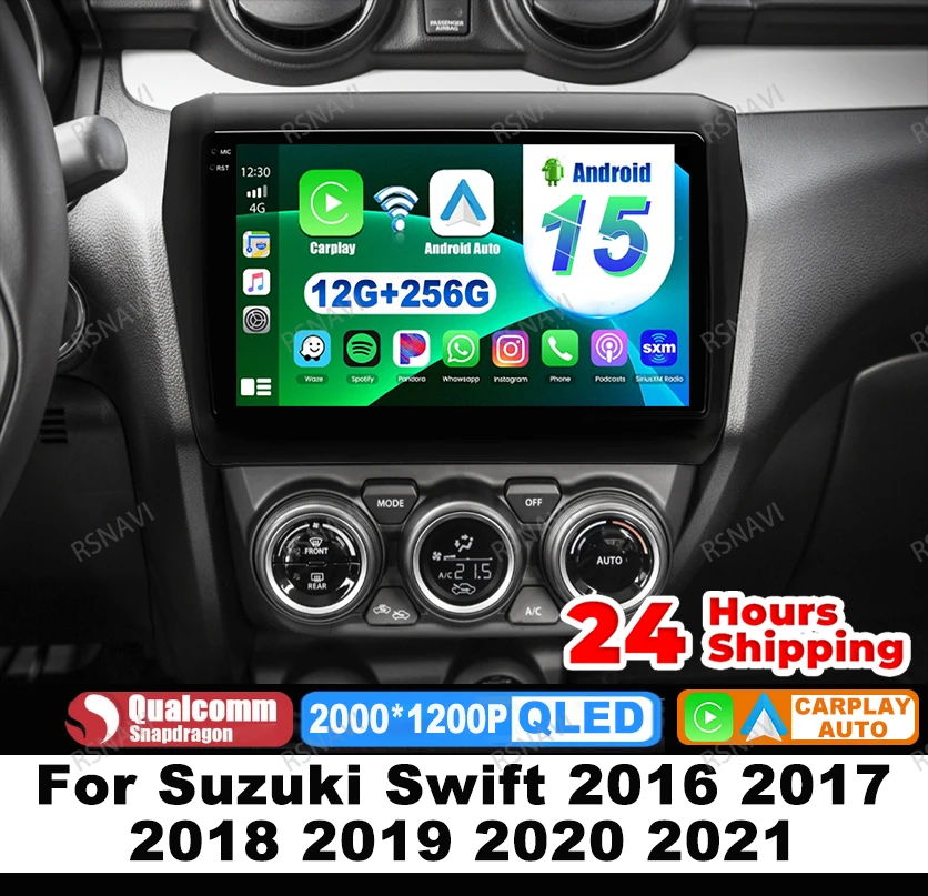 

Car Radio Android 15 For Suzuki Swift 2016 2017 2018 2019 2020 2021 DVD Qualcomm Autoradio Head Unit GPS 4G LTE Multimedia DSP