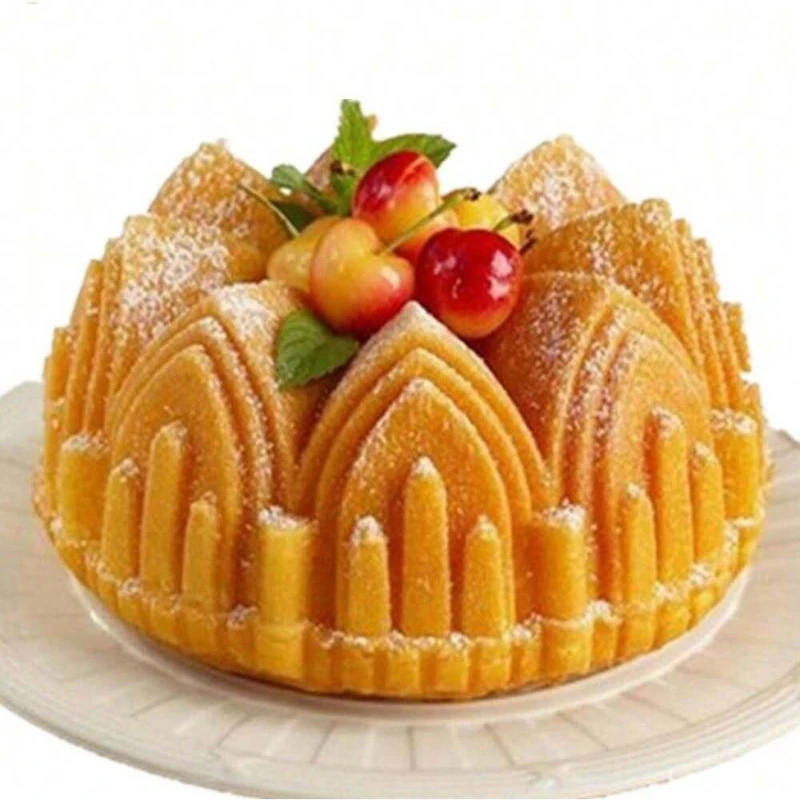 1PC Big Crown Castle Shape Silicone Cake Mold Mousse Non-Stick 3D Cathedral Birthday Cake Pan Decorating Tools Large Bread Fonda