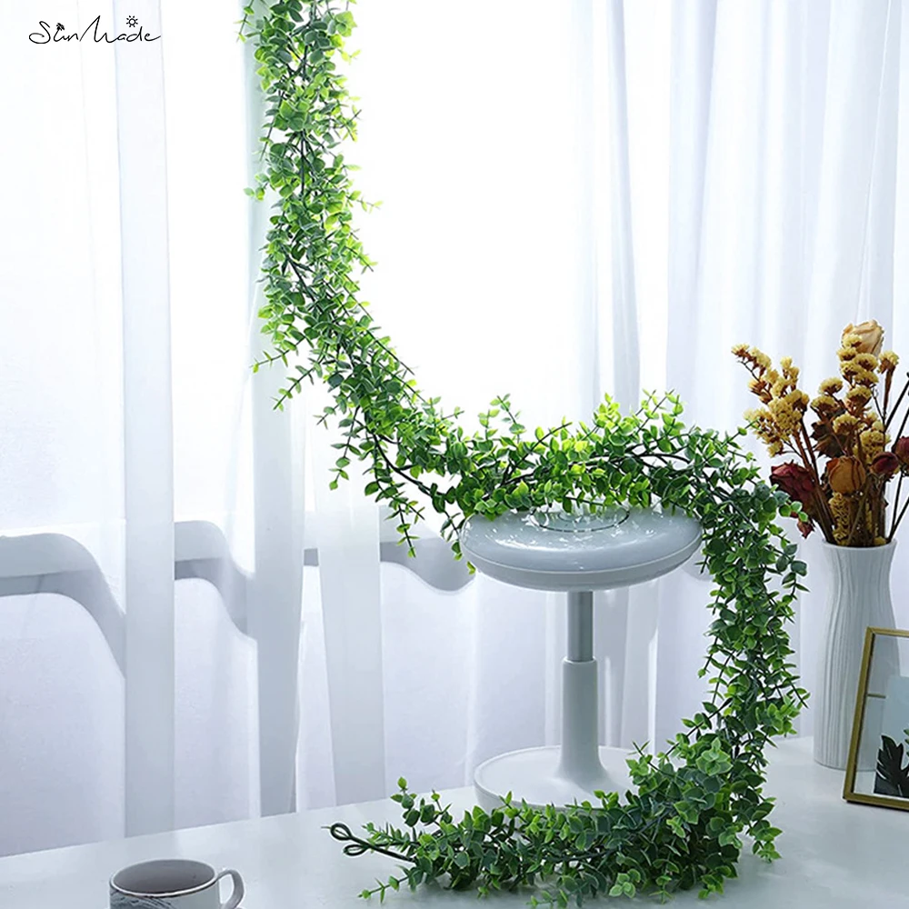 

SunMade 180cm Wall Hanging Eucalyptus Garland Vines Room Decor Greens Wedding Decoration Fake Plants Fleur Artificielle Rattan