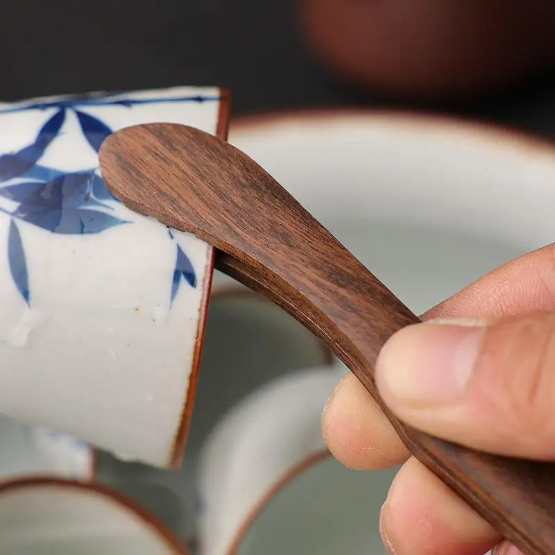 Ebony Bamboo Alloy Tea Tongs Multifunctional Teacup Clip Traditional Tea Ceremony Practical Accessory