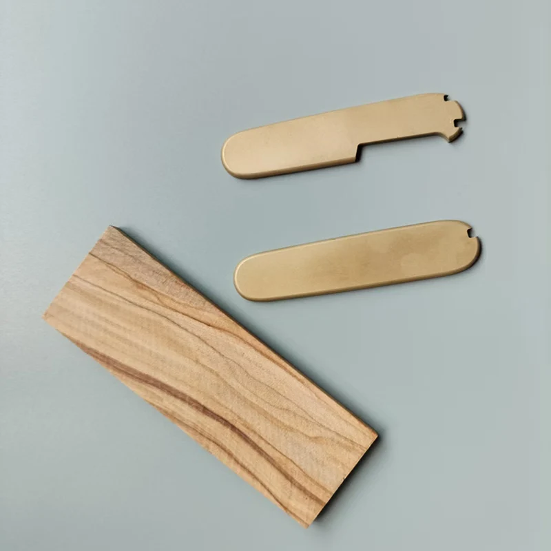 3 Types Knife Brass Handle Scales Patches for 91MM Victorinox Swiss Army Knives With Cut-outs of Toothpick Tweezers Pen Pin