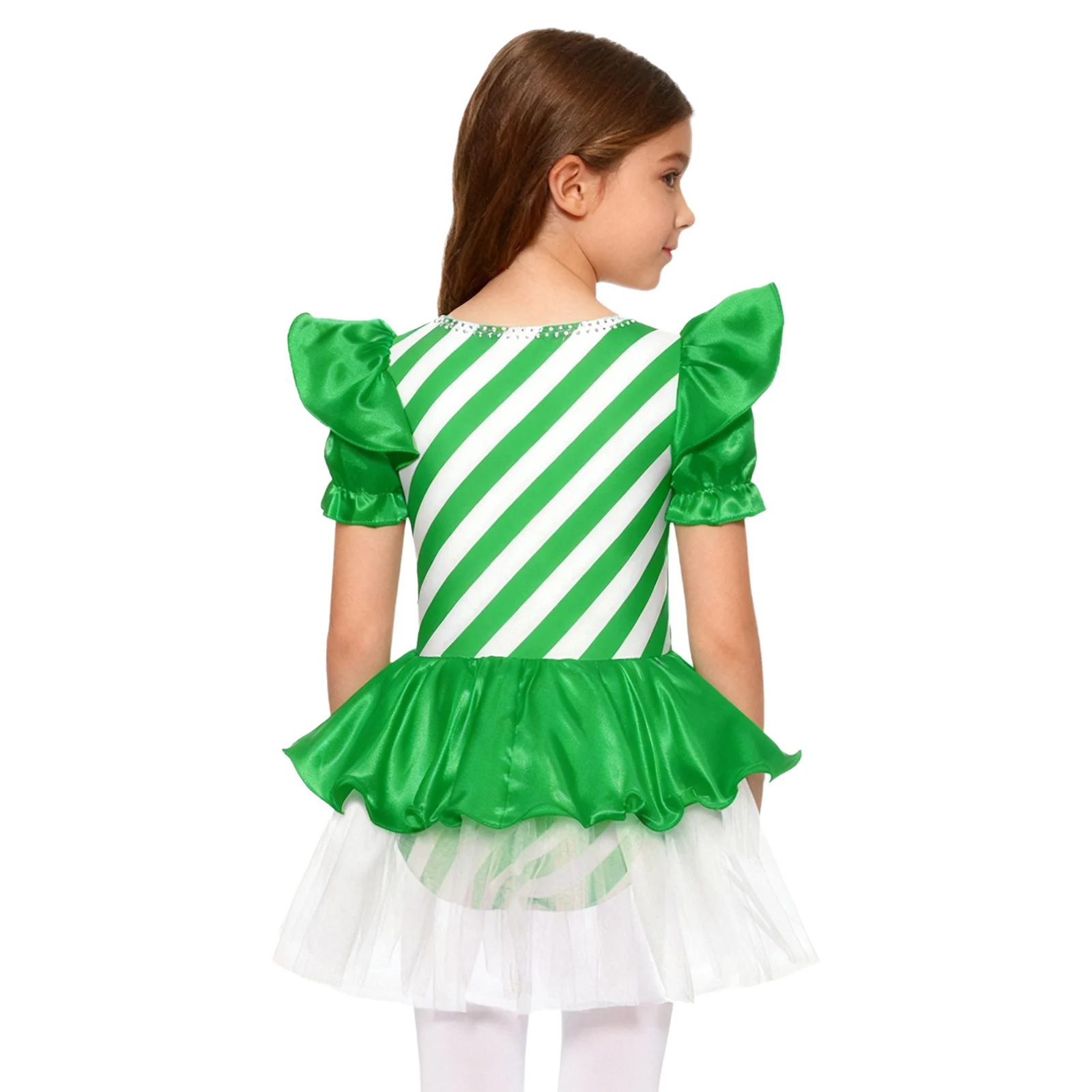 أطفال بنات عيد الميلاد كاندي قصب زي سانتا كلوز السنة الجديدة عيد الميلاد رداء رقص الباليه فستان لقضاء عطلة الأداء وملابس الحفلات