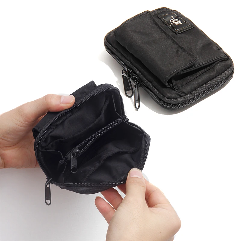 Clássico estilo japonês casual moeda carteira de náilon bolsa de moedas waterrpoof mini bolsa bonito carteira saco de embreagem titular do cartão dos homens bolsa