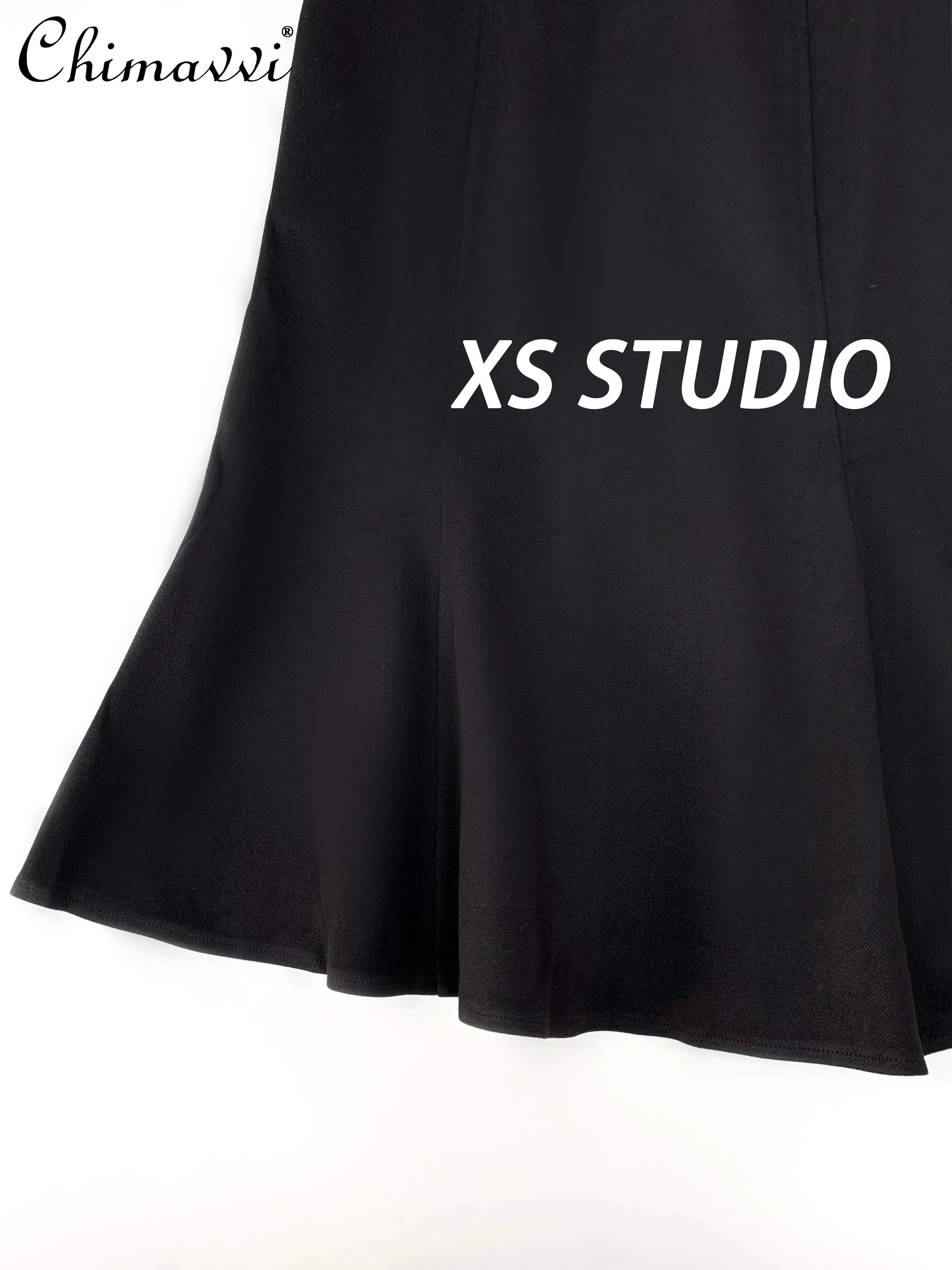 Fashion Fishtail Suspender Dress 2025 Spring and Summer New Suit Hepburn Slim Temperament Mid-length Hip Gown Dresses Women