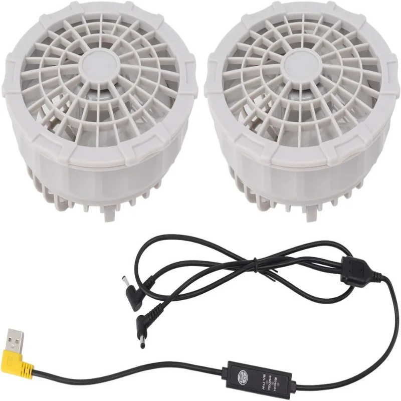 Cooling Vest Fan, 5V Wearable USB Air Conditioned Clothes Fan Adjustable Dual Head Cooling Air Fan