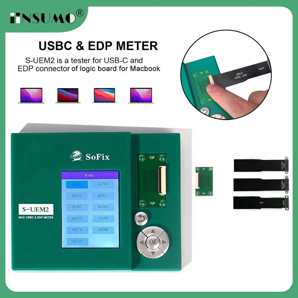 S-UEM2 Tester USBC & EDP Meter EDP Connector For MacBook Logic Board Motherboard Screen EDP Connector Test Box Repair Tool