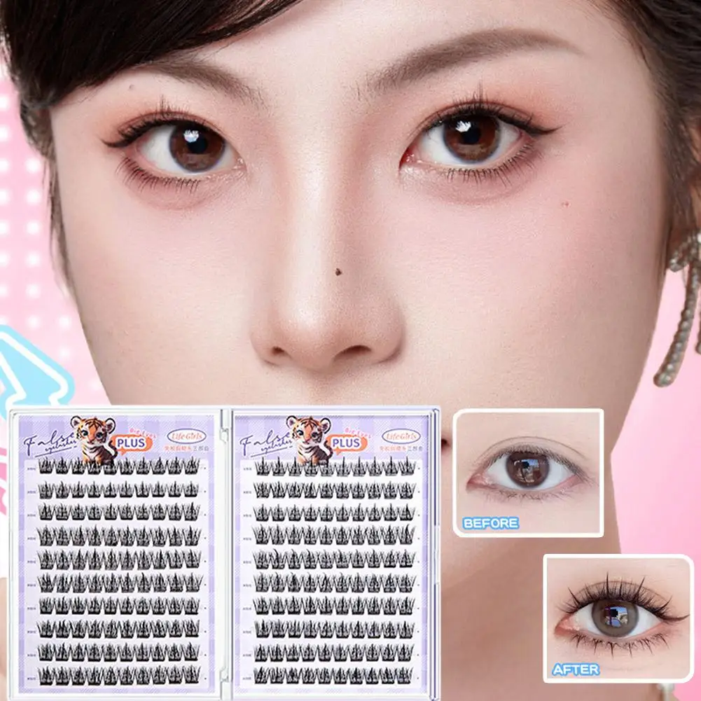Glue-Free False Eyelashes: Natural Sunflower Style Everyday False Volumised 2026 High-Capacity Curl Segmented Lashes Eyelas X2B8