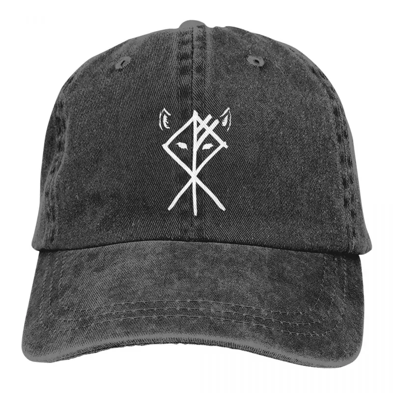 Unisex Nordic Wolf Baseball Caps, Sun Hat, Viking Fenrir, Norse Mythology, Odin Runes, Animal, distressed, Jeans, Washed