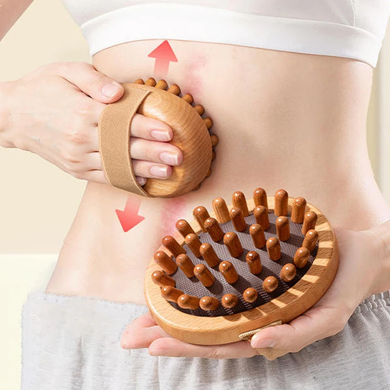 Szczotka antycellulitowa do ciała Kojący drewniany olejek eteryczny Spa Poduszka powietrzna Masaż Grzebień do włosów Szczotka do masażu skóry głowy Masażer ciała