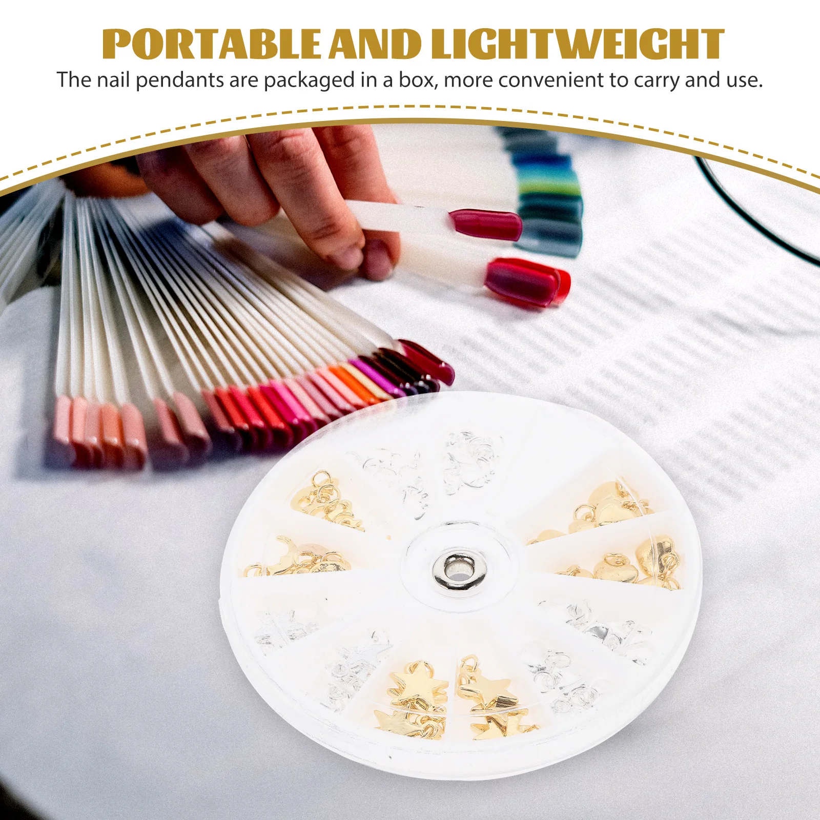 

Art Set Charms DIY Decor Drilling Tool Compact Portable Box Packaging Gift for Manicurist Charming Accessories Set Nail DIY