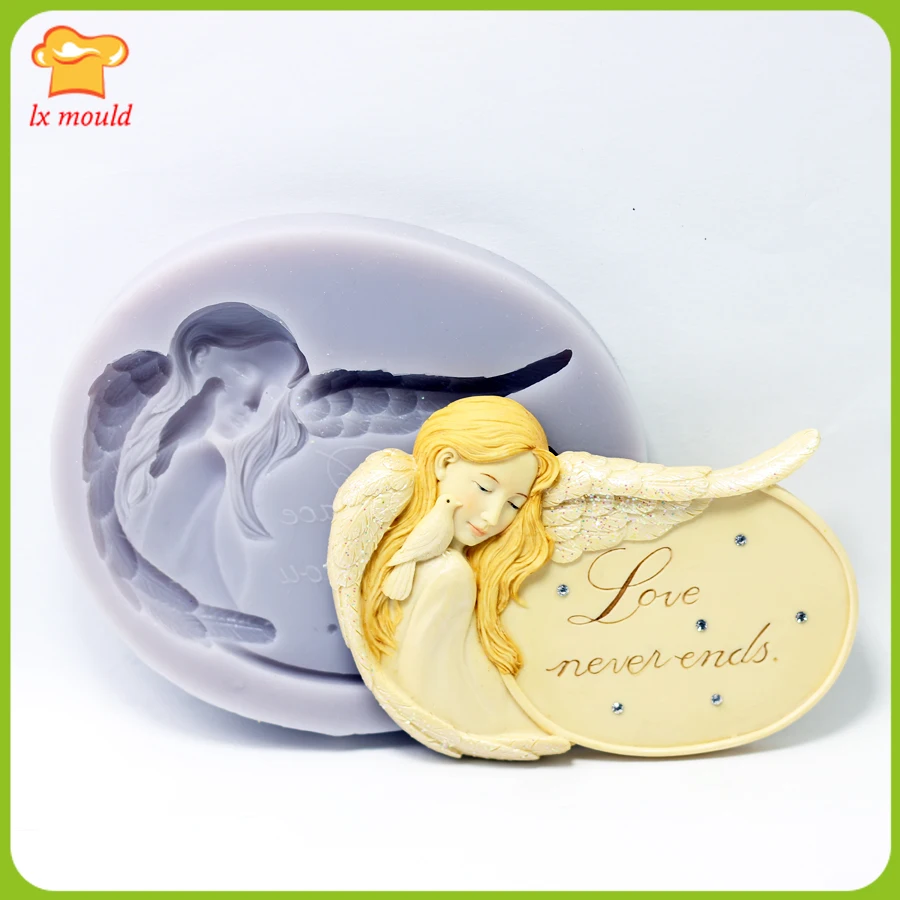 Blessing Angel Silicone Fondant Mould for Chocolate Sugarcraft Cake Decoration Baking Mold for DIY Clay Resin