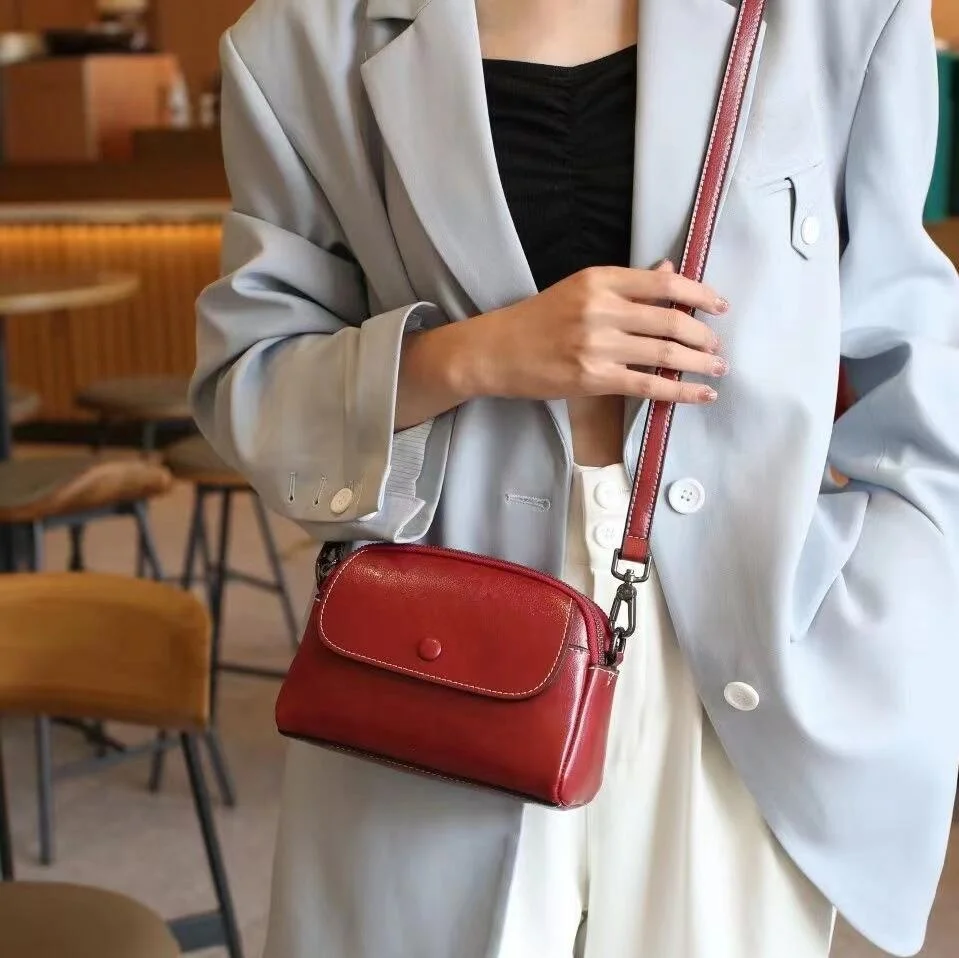 

Миниатюрная винтажная сумка из натуральной кожи, сумка через плечо, роскошная сумка для мобильного телефона, женская сумка для мобильного телефона.