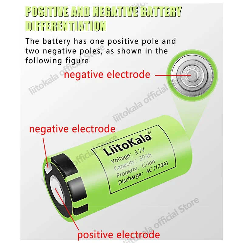3 uds LiitoKala 4695E 3,7 V 30Ah batería de litio linterna de luz fuerte/banco de energía portátil/batería de energía