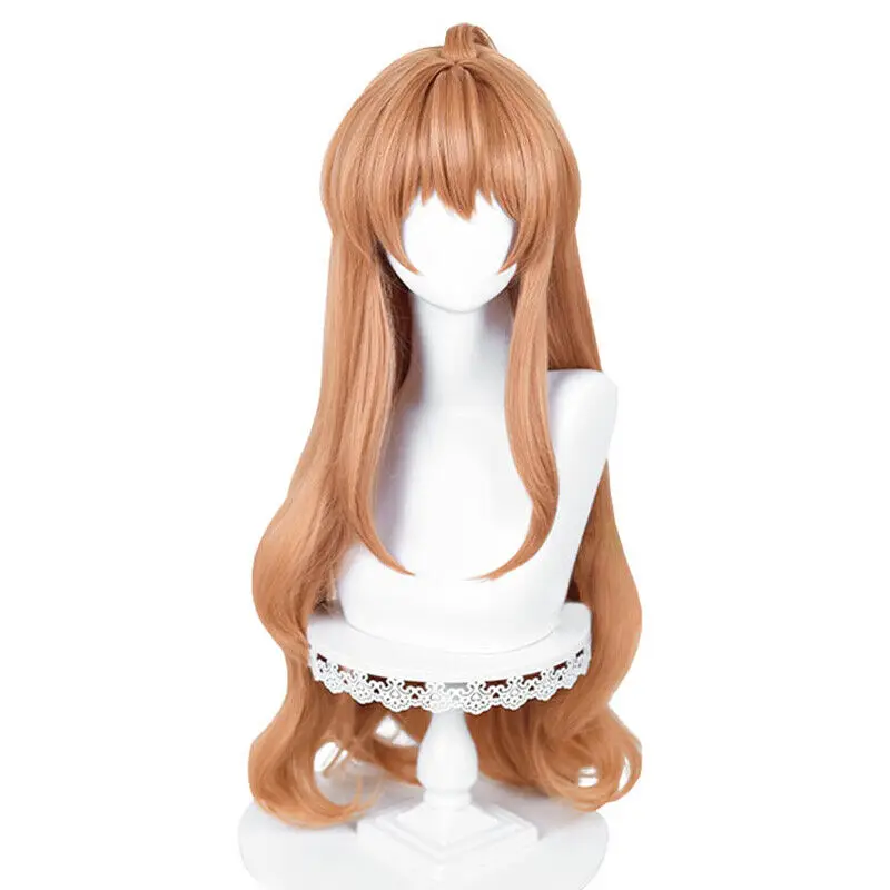 Toradora! Taiga Aisaka Cosplay Wigs 85cm Long Curly Orange Synthetic Hair